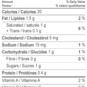 Neilson Cream 10% Nutritional Information